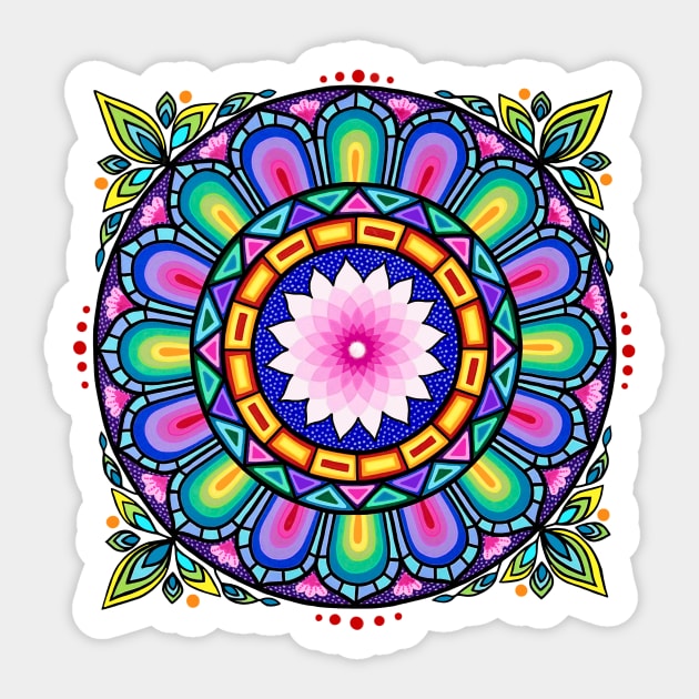 Stained Glass Window Mandala Sticker by SoozieWray